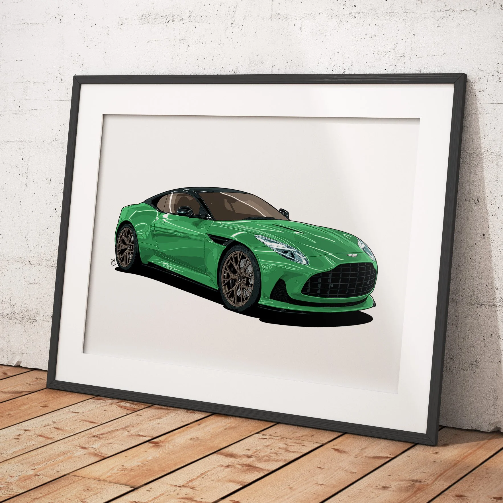 Aston Martin One 77 open edition modern British super car artwork